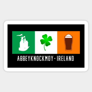 Abbeyknockmoy Ireland, Gaelic - Irish Flag Magnet
